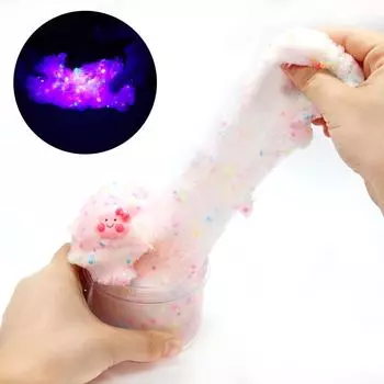 60 мл пушистая кристальная глина DIY игрушка для флуоресцентной кристальной грязи мягкая глина цветная глина кристальная глина розовый