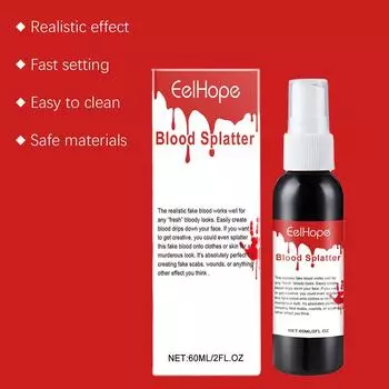 60 мл тюбик геля с искусственной кровью ужас маскарадный костюм вечеринка инструмент Хэллоуин L4W9 black-One-size