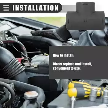 60 мм автомобильный дизельный обогреватель воздуха трубный соединитель вентиляционный воздуховод тройник коленчатый патрубок выпускной трубы выхлопной соединитель для стояночного обогревателя Webasto чёрный