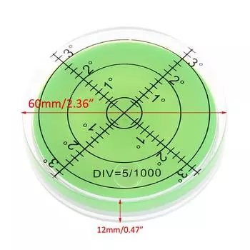 60 мм большой спиртовой пузырьковый уровень градусная отметка поверхность круглая измерительная бычьи глаза