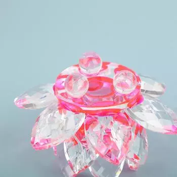 60 мм цветок лотоса ремесла стеклянные украшения фэншуй фигурки подарок фиолетовый