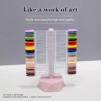 60 накладных типсов для дизайна ногтей, демонстрационный стенд, спиральная вращающаяся полка, демонстрирующая цвет гель-лака, овальные квадратные ногти, демонстрационный стеллаж