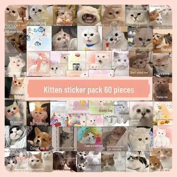 60 наклеек с выражением лица милого котенка для кошек: Креативное украшение для чехлов для телефонов, блокнотов и справочников 60 sheets