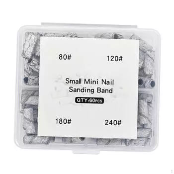 60 Pieces Mini Nail Sanding Band Polishing Nails Manicure Tool белый