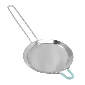 60-ячеечное мелкое сито из нержавеющей стали ручной дуршлаг для муки с длинной ручкой для кухни 14cm/5.5in