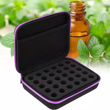 60 ячеек для флаконов 15 мл эфирного масла, чехол для хранения, твердый чехол для чернил для татуировок 0,5 унций, органайзер, держатель, защитная сумка для путешествий с пенопластовой вставкой фиолетовый