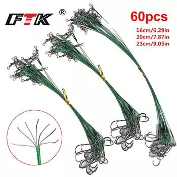 60 шт 16 см/20 см/23 см три размера смешанные анти-кусающиеся стальные рыболовные лески свинцовый провод рыболовные принадлежности свинцовый сердечник буксировочный трос рыболовный 60pcs