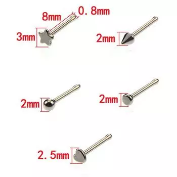 60 шт., 20 г, кольцо в носу из нержавеющей стали, ушная кость, игла-гвоздик, ювелирные изделия для пирсинга