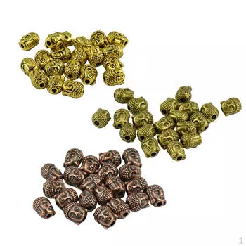 60 шт 3D блестящие бусины-разделители из духовного сплава Будды DIY ювелирные изделия красочные для браслета и ожерелья