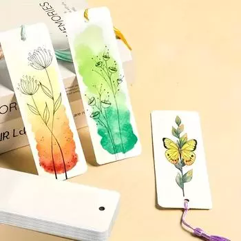 60 шт. 400Gsm акварельная бумага закладки, пустые этикетки для самостоятельного раскрашивания, пастель, акрил и акварель художественные проекты, товары для рукоделия 60pcs bookmarks белый
