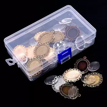 60 шт. 5 цветов круглые подвесные подносы стеклянные кабошоны для рукоделия изготовление ювелирных изделий своими руками One Size