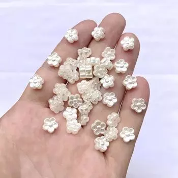 60 шт. 8 мм ASB белые трехмерные цветочные бусины для самостоятельного изготовления украшений, брошей, сережек, аксессуаров для цветочных бусин белый