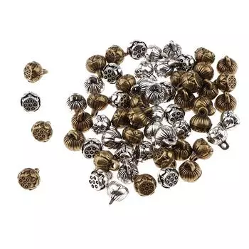 60 шт. бронзовые и серебряные подвески с семенами лотоса, подвески, фурнитура для изготовления ювелирных изделий as described