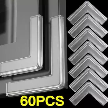 60 шт. Детская безопасность, защита от столкновений, защита углов стола, прозрачные оконные угловые накладки transparent-1PCS
