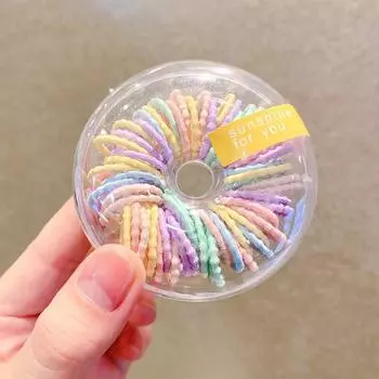 60 шт. детская резинка для волос не повреждает волосы, высокая эластичность, разноцветная резинка для девочек, повязка на голову, аксессуары для волос.