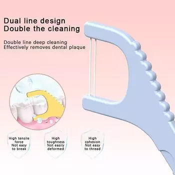 60 шт. детская зубная нить с изображением животных одноразовая ультратонкая зубочистка шелковая палочка милый мультяшный оральный межзубный ершик onesize