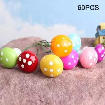 60 шт. искусственный мини-гриб фея садовый мох смола поделки садовый декор красный