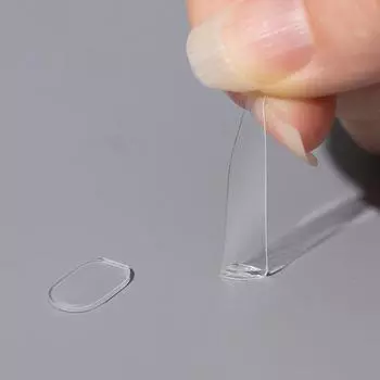 60 шт. Эллиптическая Бесследная Двусторонняя Клейкая Лента Гель для Подставки для Демонстрации Накладных Ногтей Ультратонкая Мягкая Желейная Клейкая Наклейка