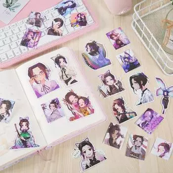 60 шт./компл. Demon Slayer Kochou Shinobu Kisatsutai Juuni Kitsuki наклейки DIY модные смешанные наклейки-каракули A - Kochou Shinobu 01