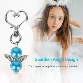 60 шт./компл., креативный брелок с ангелом-хранителем и сумкой из органзы, крафт-бумага, украшение для свадебной вечеринки, рождественский подарок на День благодарения синий