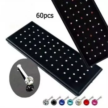 60 шт./компл. модные кольца в носу из нержавеющей стали, шпильки в носу, украшения для пирсинга для мужчин 60pcs белый