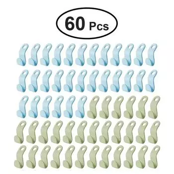 60 шт./компл. Пластиковая вешалка для одежды, крючок для соединения, штабелируемая, экономящая место, многофункциональная вешалка для одежды