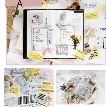 60 шт./компл. Справочник Винтаж Декоративные DIY Наклейки Ежедневные Diy Скрапбукинг Этикетка Печать Справочник Наклейка A