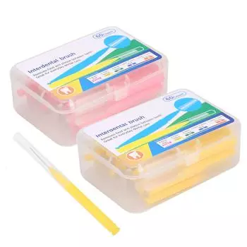 60 шт./кор. ортодонтическая межзубная щетка для чистки зубов, зубочистка для чистки зубов Pink