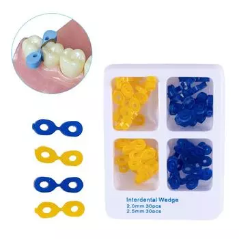 60 шт./кор. стоматологические межзубные клинья стоматологический разделитель зубов эластичные резиновые фиксирующие клинья матрицы секционные контурные матрицы стоматологические аксессуары
