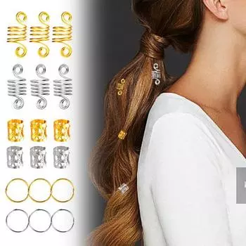 60 шт. косичек-дредов, блестящие универсальные круглые стильные серебряные золотистые бусины для волос для вечеринки