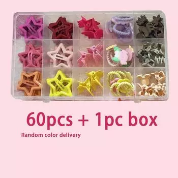 60 шт. красочные заколки для волос модные звездные шпильки BB Y2K милые бабочки мультфильм аксессуары для женщин модные заколки для волос коробка для хранения