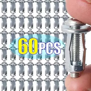 60 шт. Лепестковые винтовые анкеры, гайки, винтовые лепестковые дюбели для штор, зажим для расширения, лепестковые заклепки, болты, настенные крепления для досок 4*20-10 sets