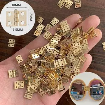 60 шт./лот 8x10 мм медная супер мини складная петля деревянная шкатулка для украшений фурнитура для кукольного домика деревянная дверная петля фурнитура гвоздь