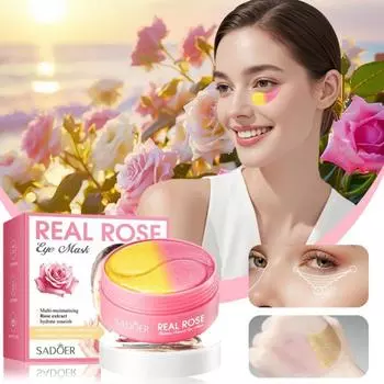 60 шт. Маска для глаз с коллагеном и кристаллами розы, черники, авокадо, от темных кругов и мешков под глазами, укрепляющая и увлажняющая, для ухода за кожей