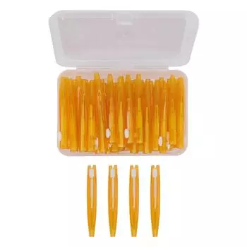 60 шт. межзубных щеток практичный тонкий очиститель брекетов с полипропиленовой ручкой для взрослых и детей оранжевый