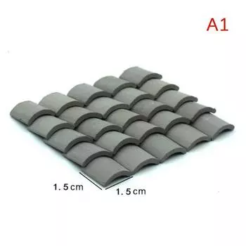 60 шт. мини-черепица для ландшафтного дизайна, миниатюрная плитка для кукольного домика 1/16 15*15mm серый
