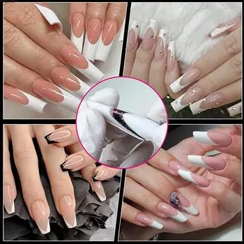 60 шт. многоразовых мягких силиконовых подушечек, трафаретов, французских наклеек, наращивание ногтей, система Duet, двойные формы, инструмент для создания французского маникюра