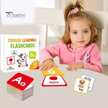 60 шт./набор детских флеш-карточек ABC Алфавит Английские слова Форма Цвет Цифры Животные Дошкольное обучение Малыши Мальчики Девочки Образовательные Познавательные A