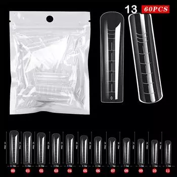 60 шт. накладные ногти для наращивания Abs, скульптурные накладные ногти с полным покрытием, накладные ногти, УФ-гель для ногтей, набор инструментов для быстрого наращивания ногтей 13