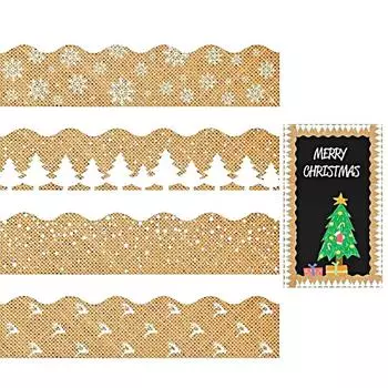 60 шт. Наклейки для доски объявлений Рождественские украшения Рождественские наклейки-границы Наклейки-снежинки