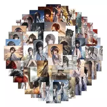 60 шт. Наклейки на чемоданы Водонепроницаемые наклейки Скутер Компьютер Планшет Мультфильм Украшения One Size