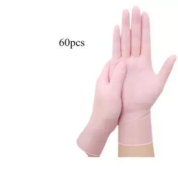 60 шт. нитриловые перчатки для мытья посуды для уборки дома прочные пищевые одноразовые бытовые водонепроницаемые для женских домашних дел M
