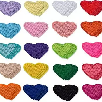 60 шт. очаровательных термонаклеек в виде сердечек - прочные мини-сердечки для одежды, курток и рюкзаков - разноцветные, модные украшения 60pcs