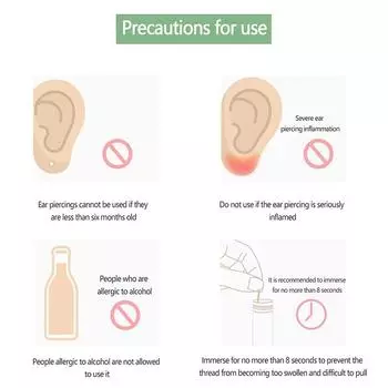 60 шт. одноразовых сережек Mint, очиститель отверстий, дезинфекция, ушные провода, чистка отверстий для пирсинга, уход, стерилизация