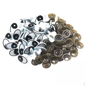 60 шт. овальных безопасных глаз из пластика с шайбами для кукол, плюша