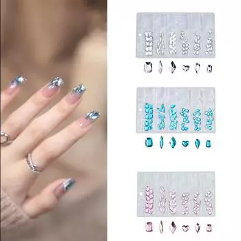 60 шт. плоских страз для ногтей мини-бриллиантовые подвески для ногтей 3D кристаллы драгоценные камни ювелирные изделия DIY маникюр украшения ногтей часть 6