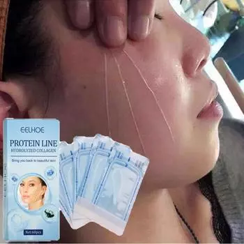 60 шт., рассасывающаяся золотая протеиновая линия без иглы, укрепляющий филлер для лица против морщин, исчезающие тонкие линии, коллагеновая нить, антивозрастная сыворотка 60pcs