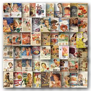 60 шт. Ретро-постер с девушкой в стиле пин-ап, граффити-наклейка, граффити, детские игрушки, водонепроницаемые наклейки, наклейки для путешествий, багажа, холодильника, ноутбука 60pcs