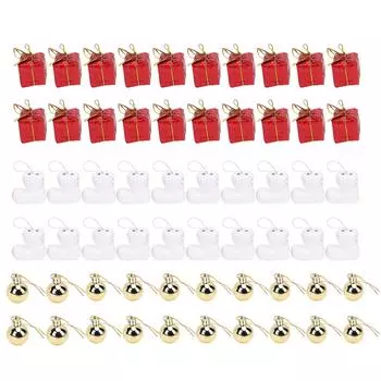 60 шт. Рождественские елочные украшения из пластиковой пены, чулки, подарочные коробки, декор для вечеринок, магазинов, школ