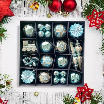 60 шт. Рождественские украшения подвески подарочный пакет рождественская елка подвеска декоративная Rose Gold Champagne